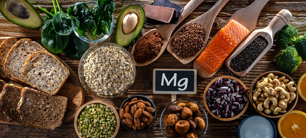 Composition with food products rich in magnesium.
