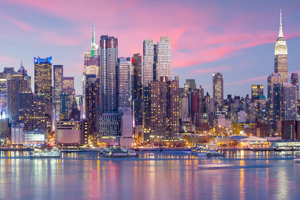 A stunning view of New York City, showcasing iconic landmarks and the bustling urban atmosphere.