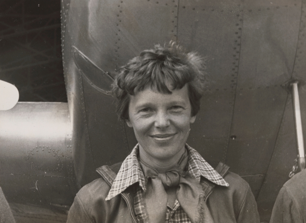 Amelia Earhart. Vintage art photo. Vintage analog photography. Old photograph art.
