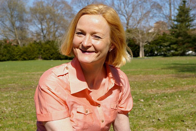 smiling middle aged woman