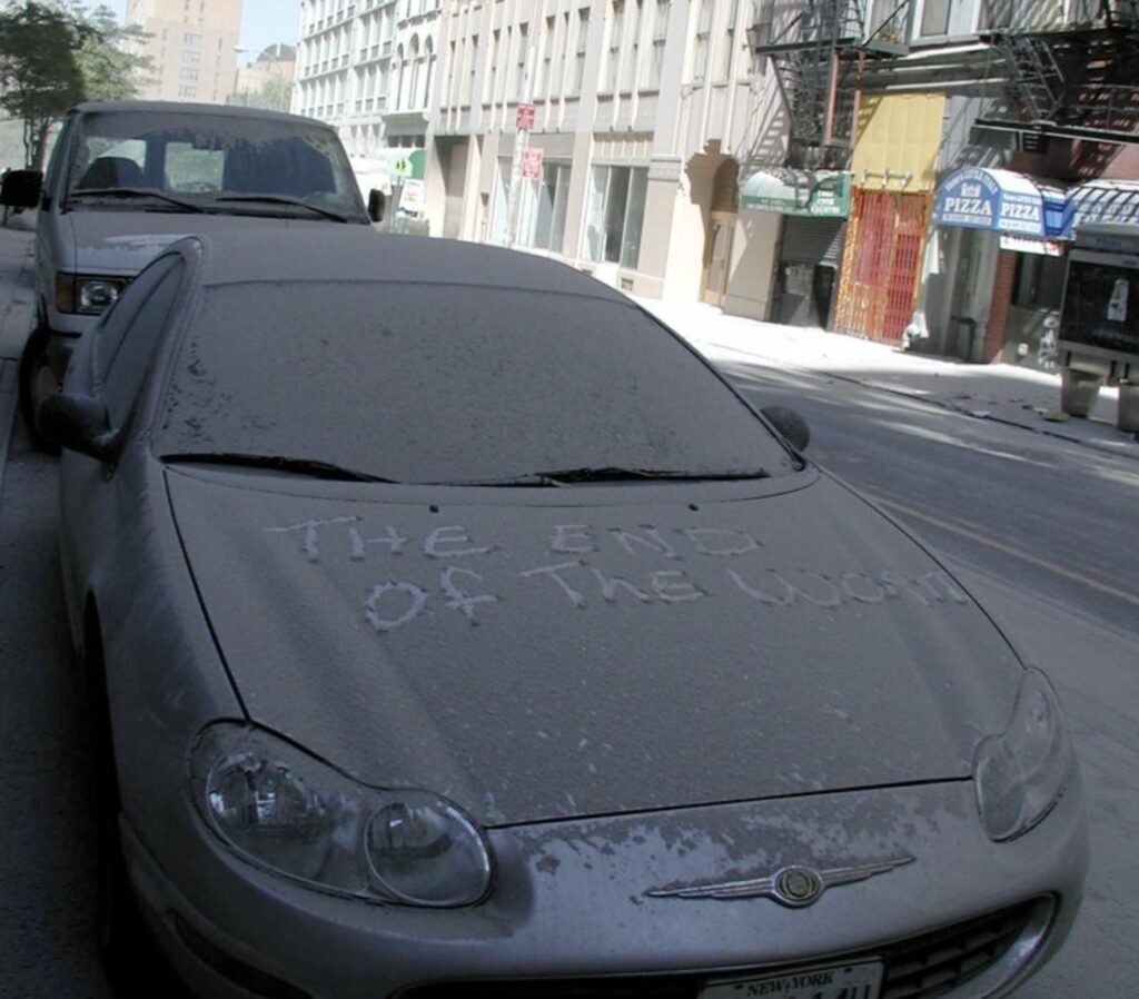 writing in ash on car