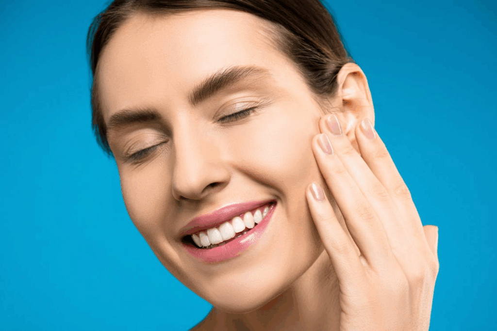 Smiling Woman With Eyes Closed
