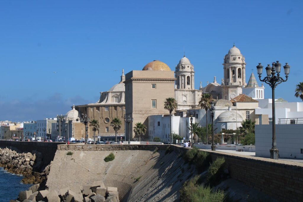 Cadiz Cathedral Near Ocean Shore