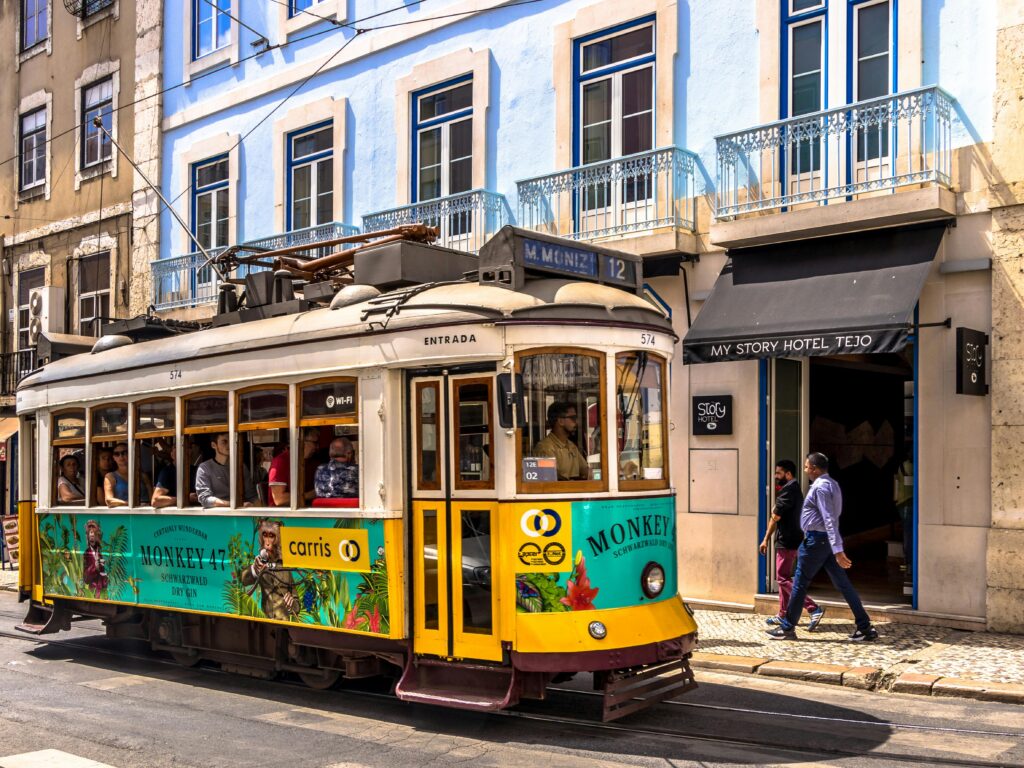 Yellow Snd White Tram
