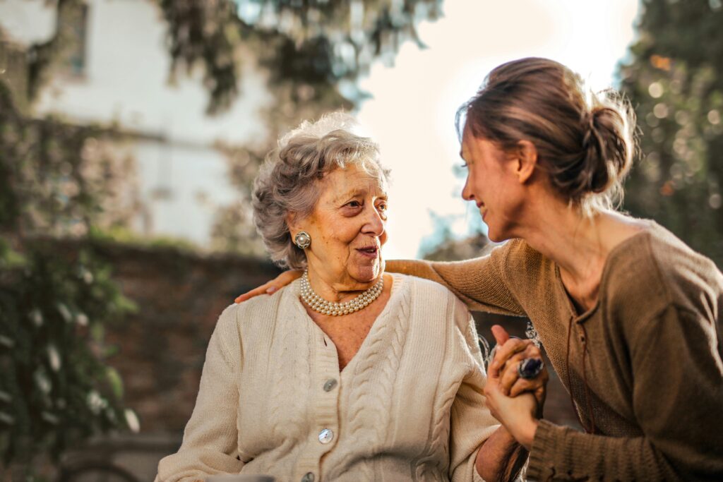 old woman and young woman