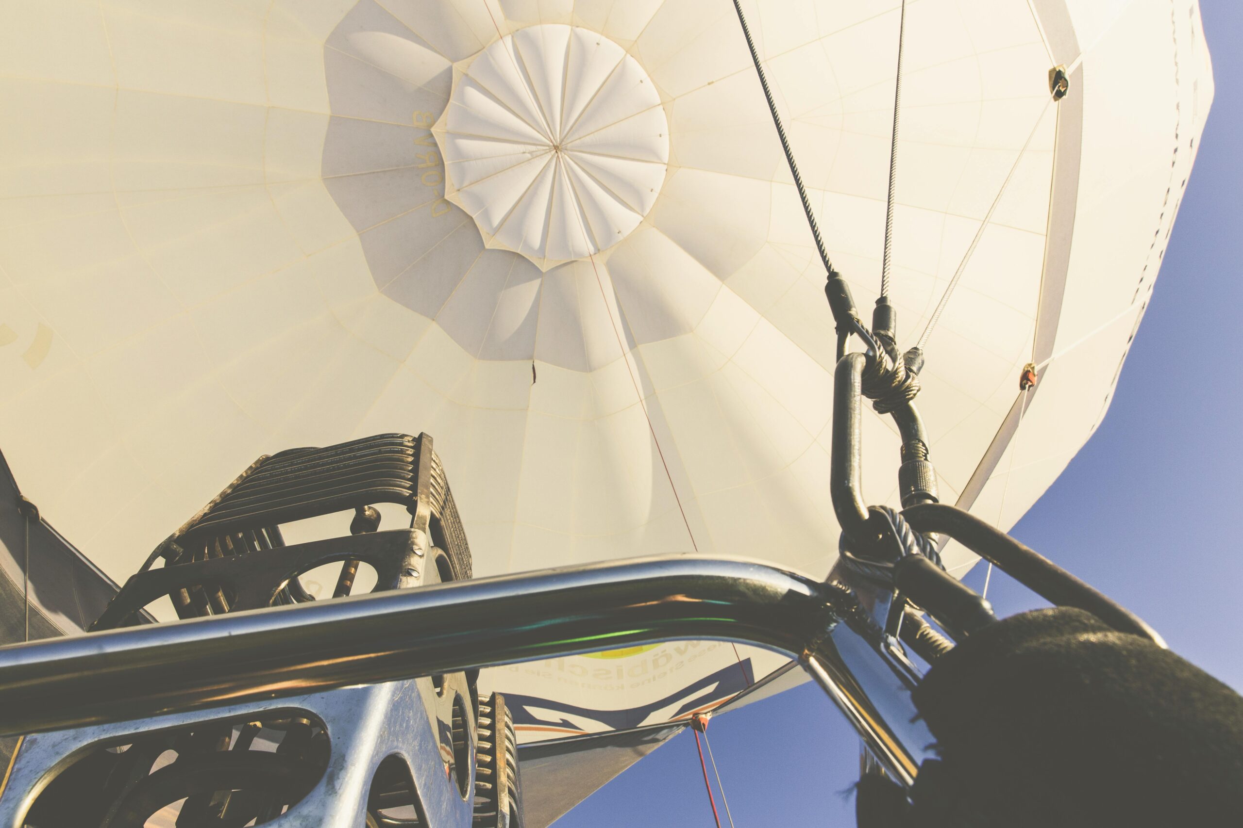 White Hot Air Balloon being flown