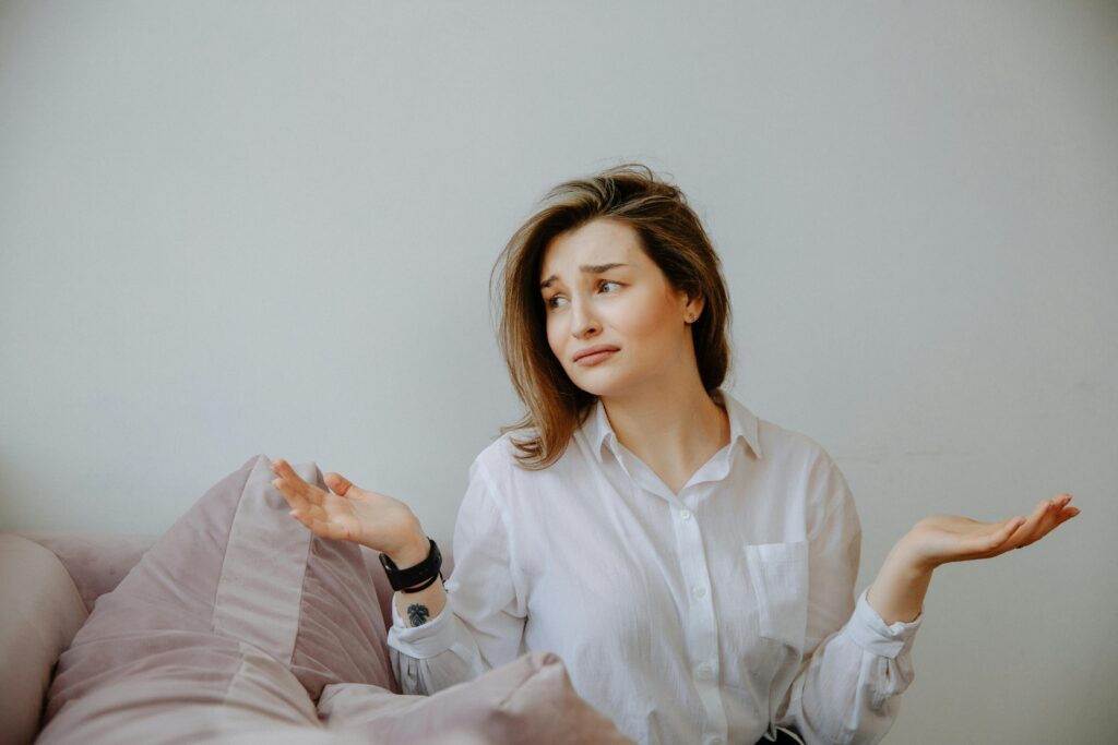 woman shrugging