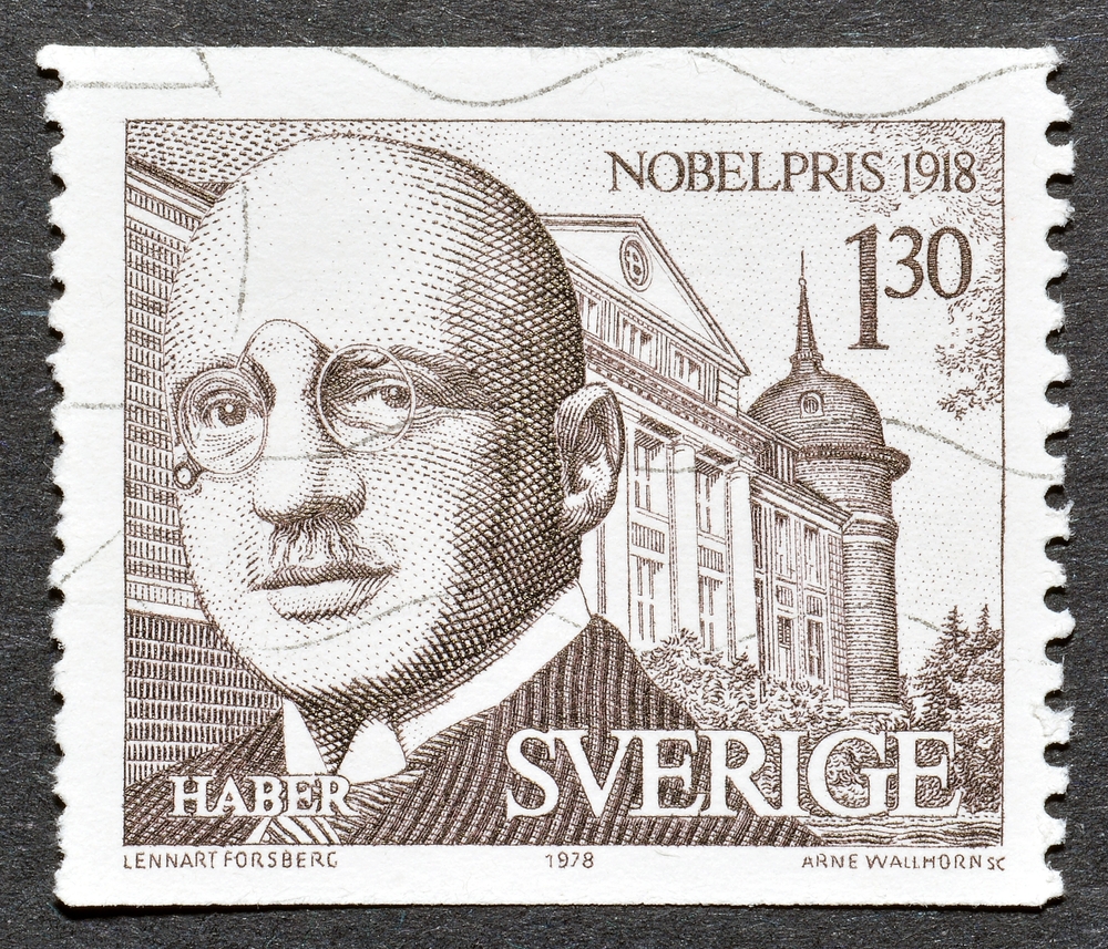 Sweden - circa 1978 : Cancelled postage stamp printed by Sweden, that shows Fritz Haber (1868-1934) - Chemist, Nobel Prize Winners 1918, circa 1978.