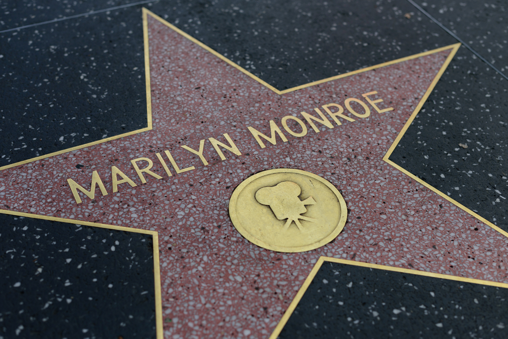 HOLLYWOOD, CA - DECEMBER 06: Marilyn Monroe star on the Hollywood Walk of Fame in Hollywood, California on Dec. 6, 2016.