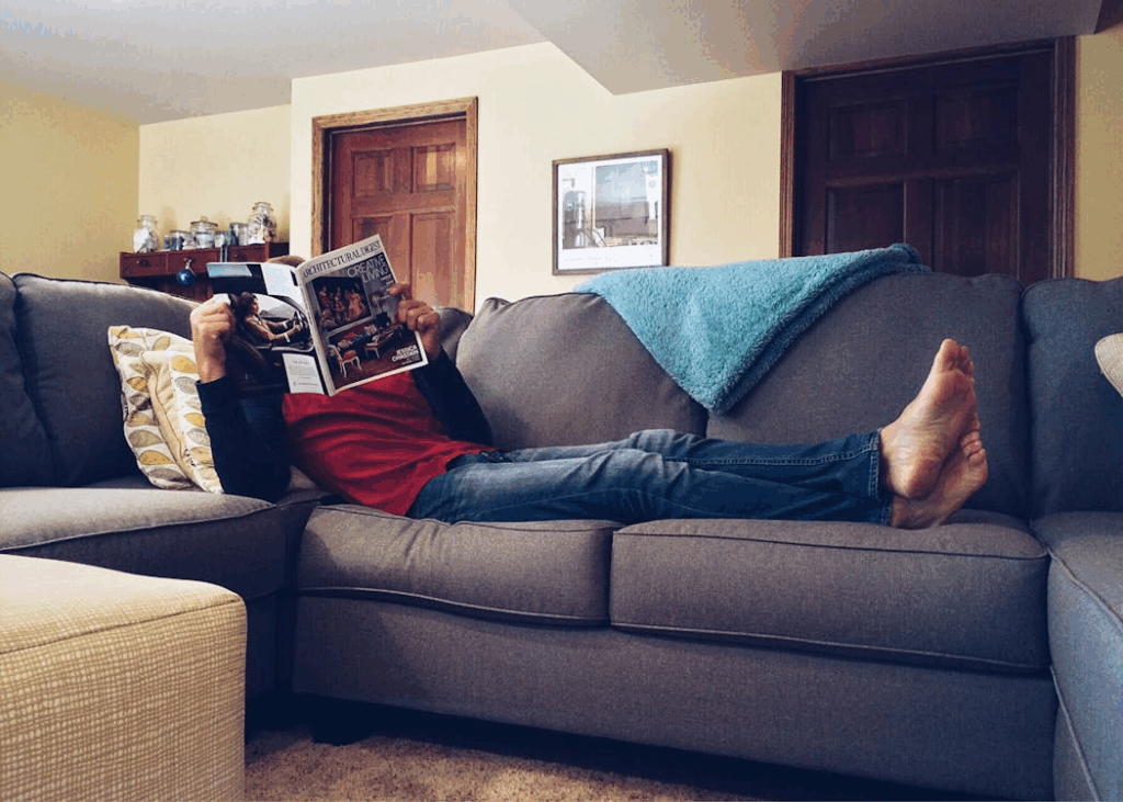 man on sofa