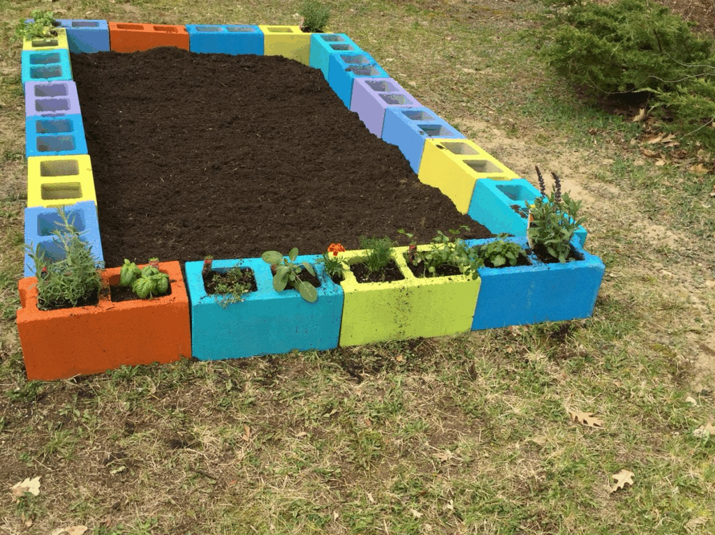 dirtbox with multi-colored bricks