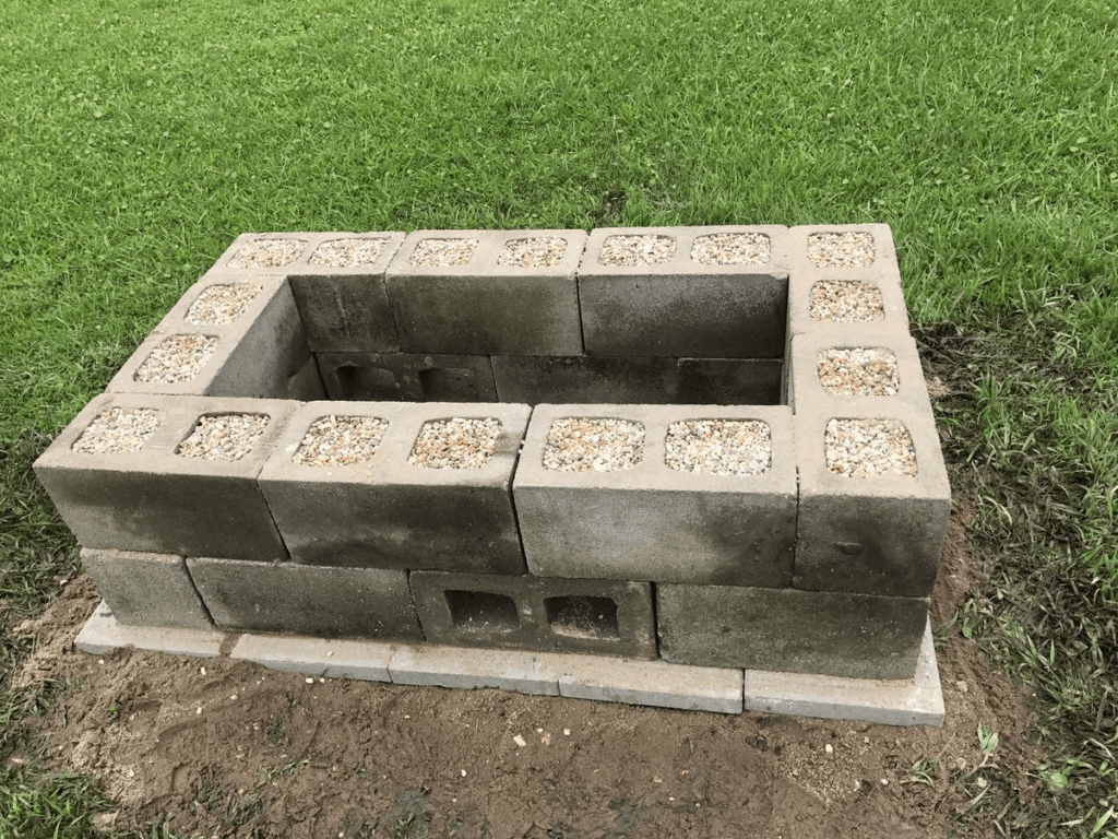 fire pit of cinder blocks