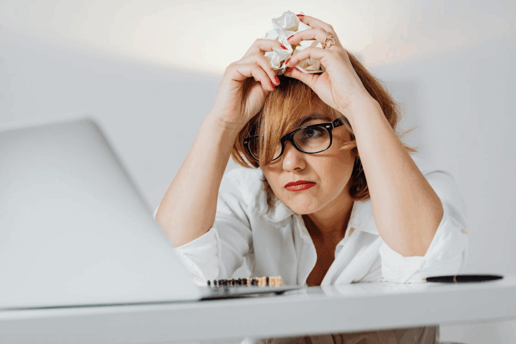 woman at office desk