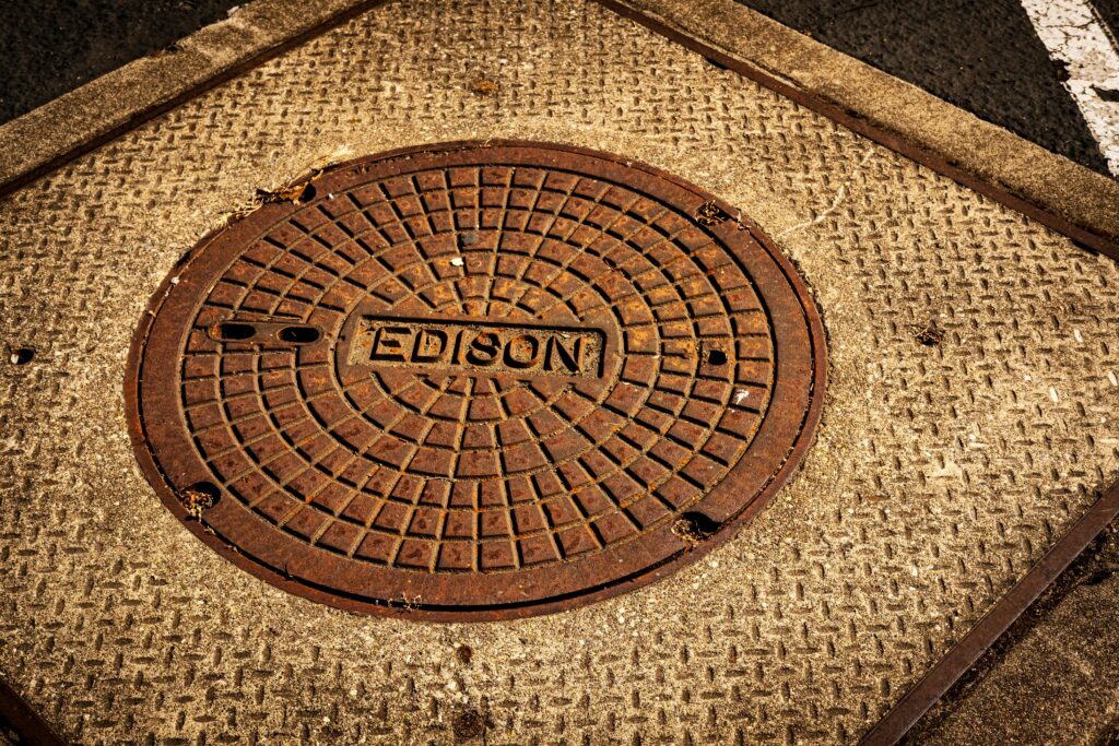 Manhole in Sidewalk