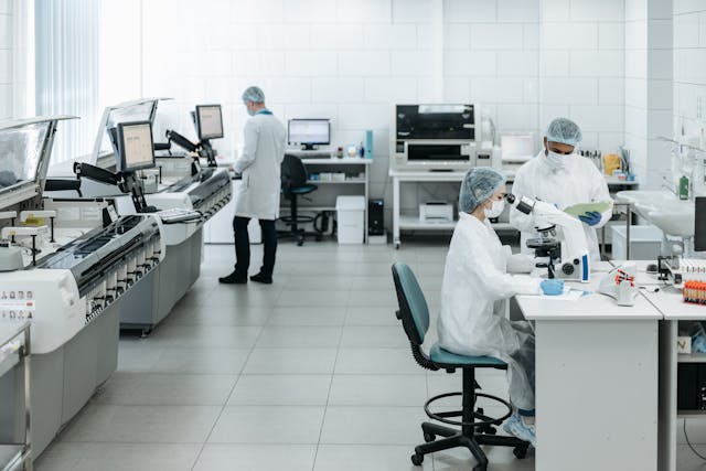 researchers working in a laboratory