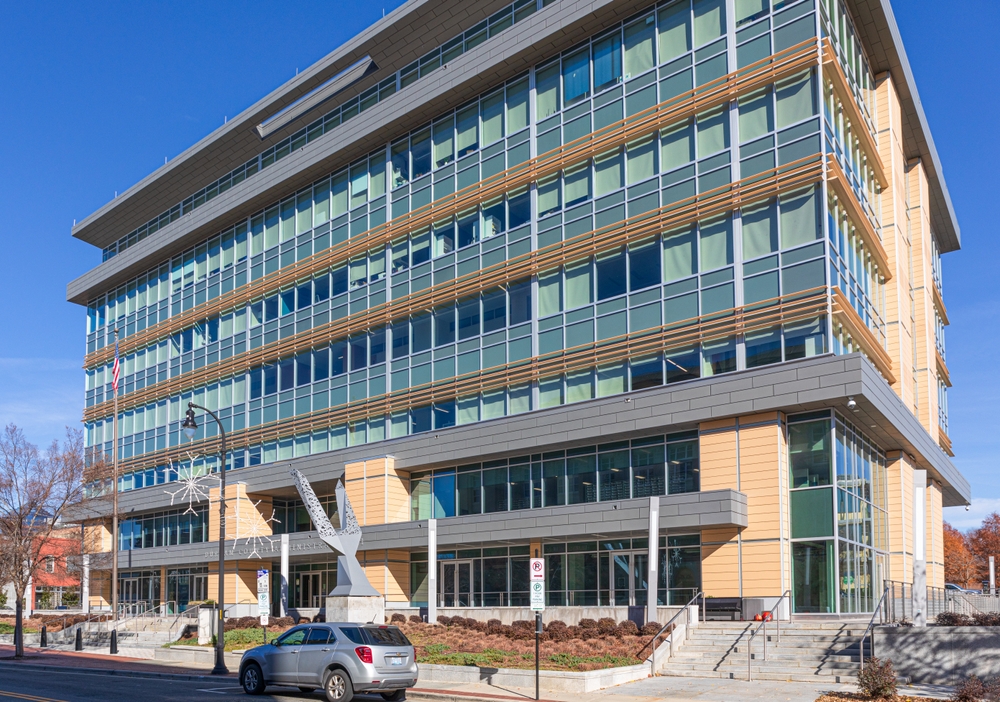 DURHAM, NC, USA-1 DECEMBER 2022:  Durham County Administration II  building on Main St.