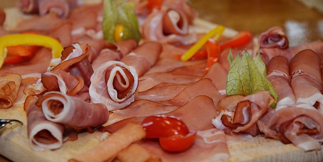 rolled up meat on a plate