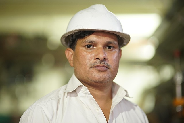 a worker in a hard hat