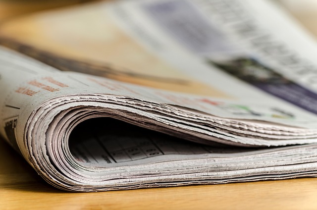 a folded up newspaper