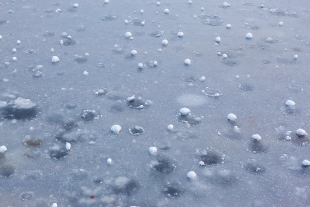 hail on the ground