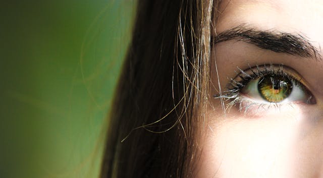 close up of a woman's eye