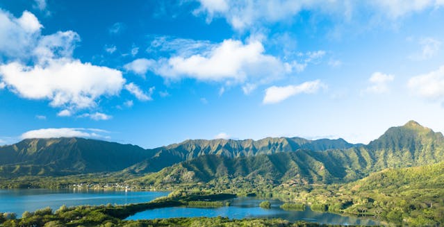 mountain range and blue sky