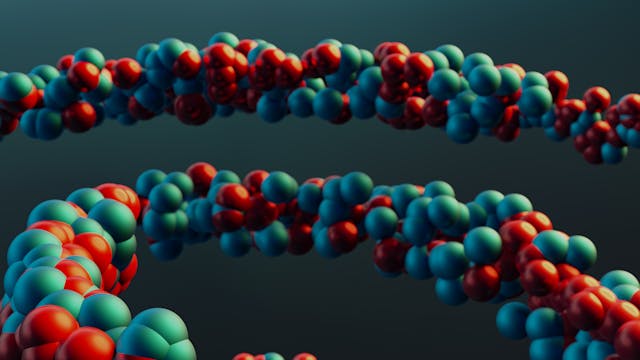 close up of atoms