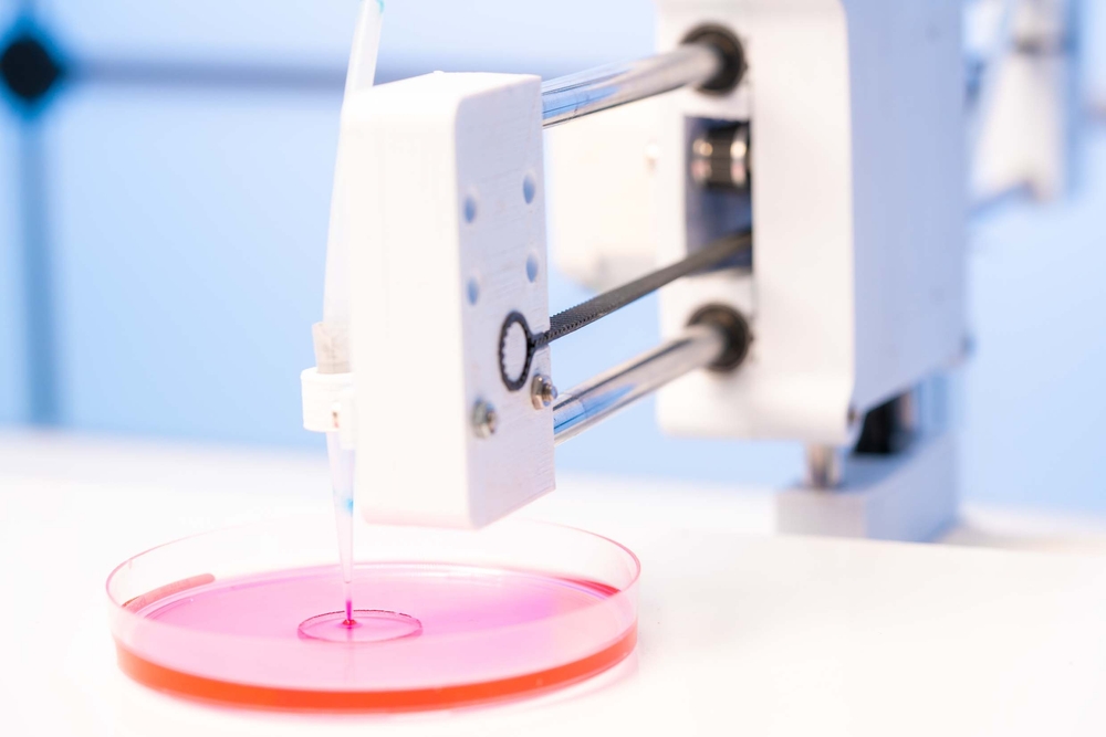 3D bioprinter ready Biomaterials, tissue engineering concepts. 3D bioprinting is the utilization of 3D printing to combine cells, growth biomaterials to make biomedical parts