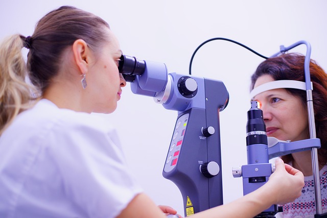 woman having an eye test
