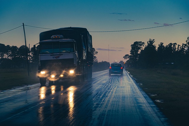 truck on the road
