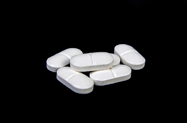 pills on a black background