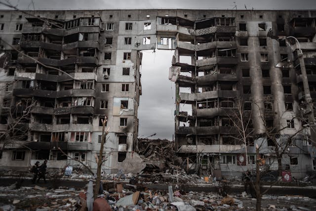 building destroyed by war