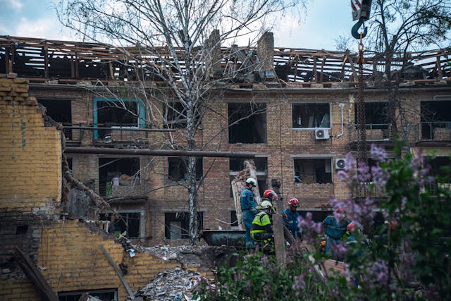 war-torn apartment
