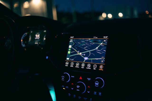 gps on a car touchscreen