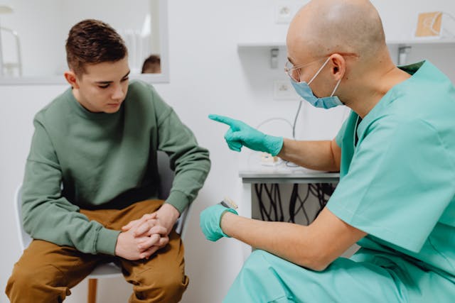 teen boy in hospital