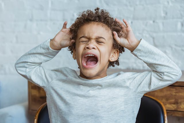 a boy crying