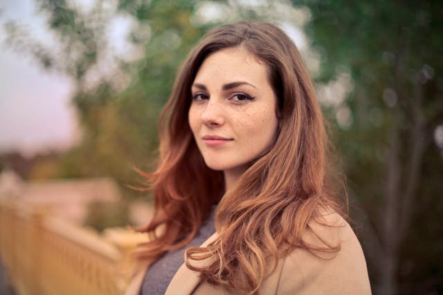 close up of a woman