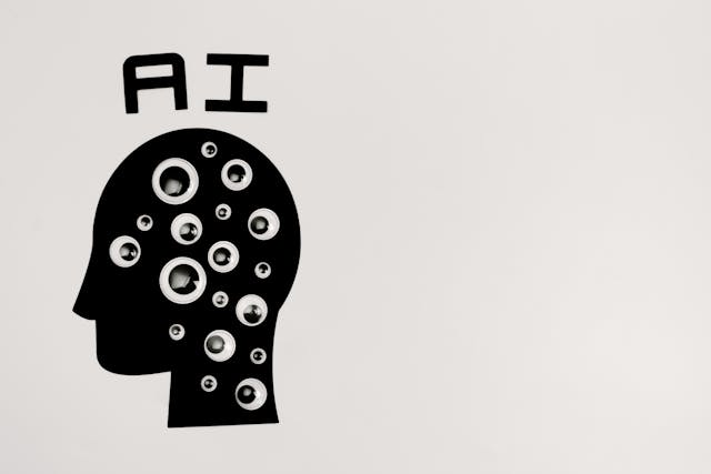 AI head with eyes