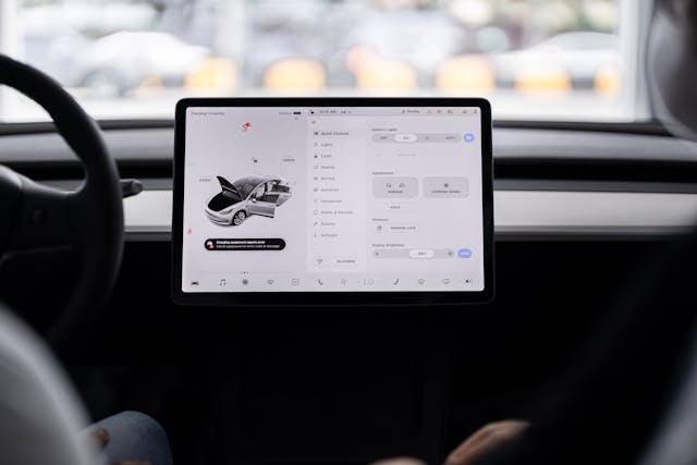 close up of a car touchscreen