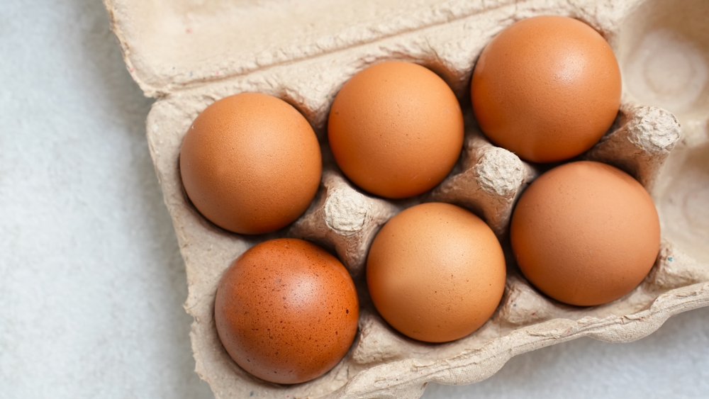 Organic chicken eggs in a paper chicken eggs