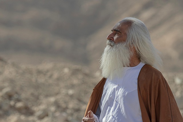 old man with long gray hair