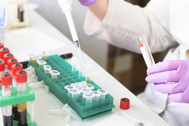 researcher working with samples