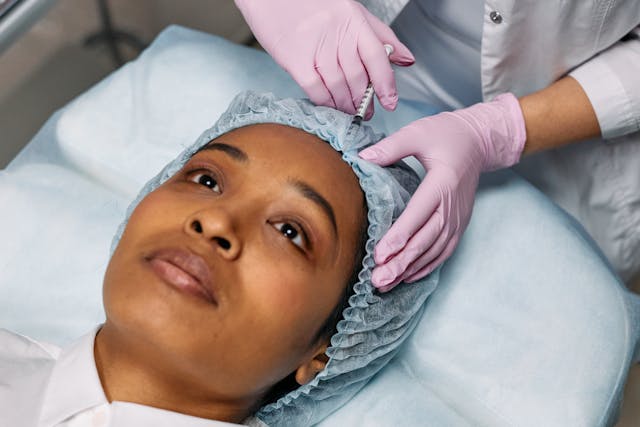 woman getting botox injection