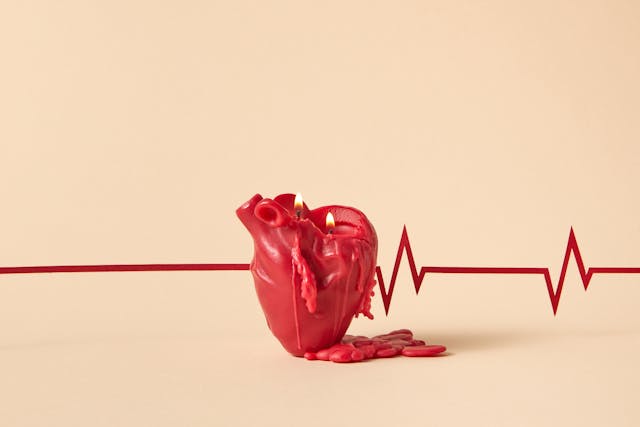 candle heart and hearbeat