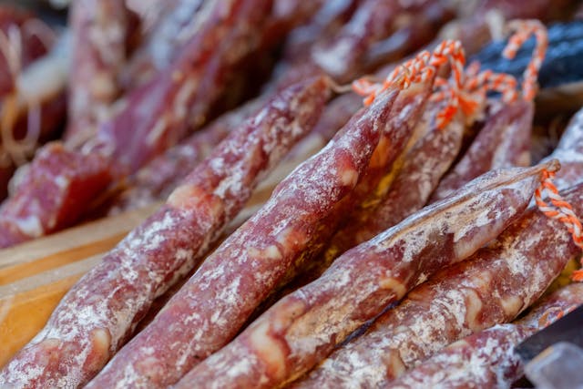 sticks of processed meat