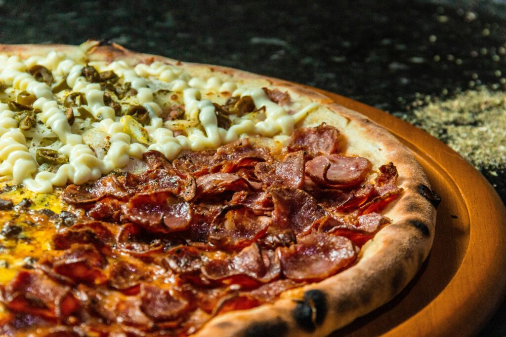 Pizza With Cheese and Green Peas