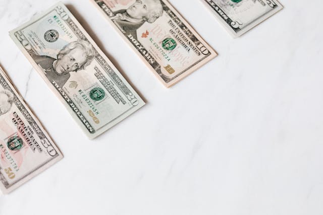 money on a table