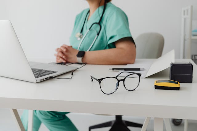 doctor at his desk