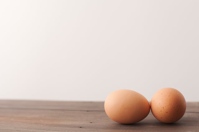 two eggs on a table