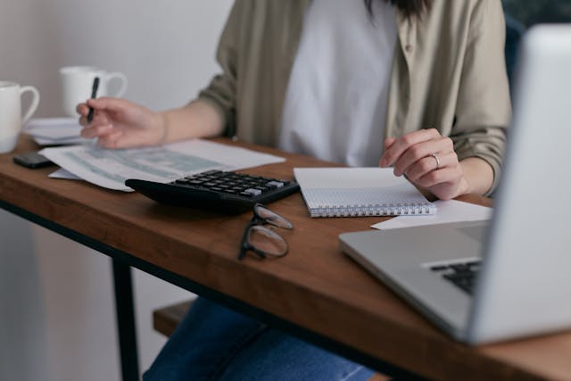 woman working at desk